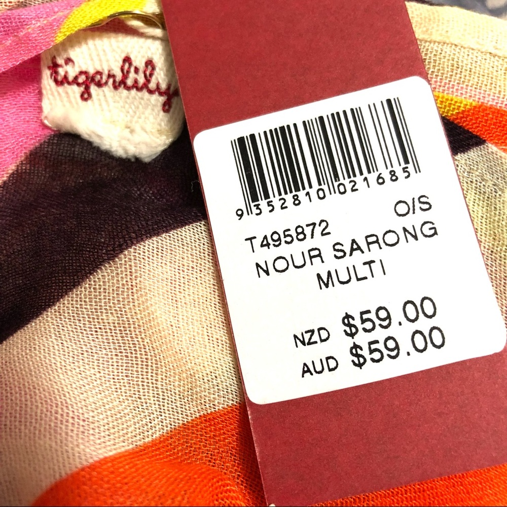 BNWT Tigerlily Nous Sarong Colourful New With Tag Summer Wrap Beachwear $59 - Picture 4 of 7